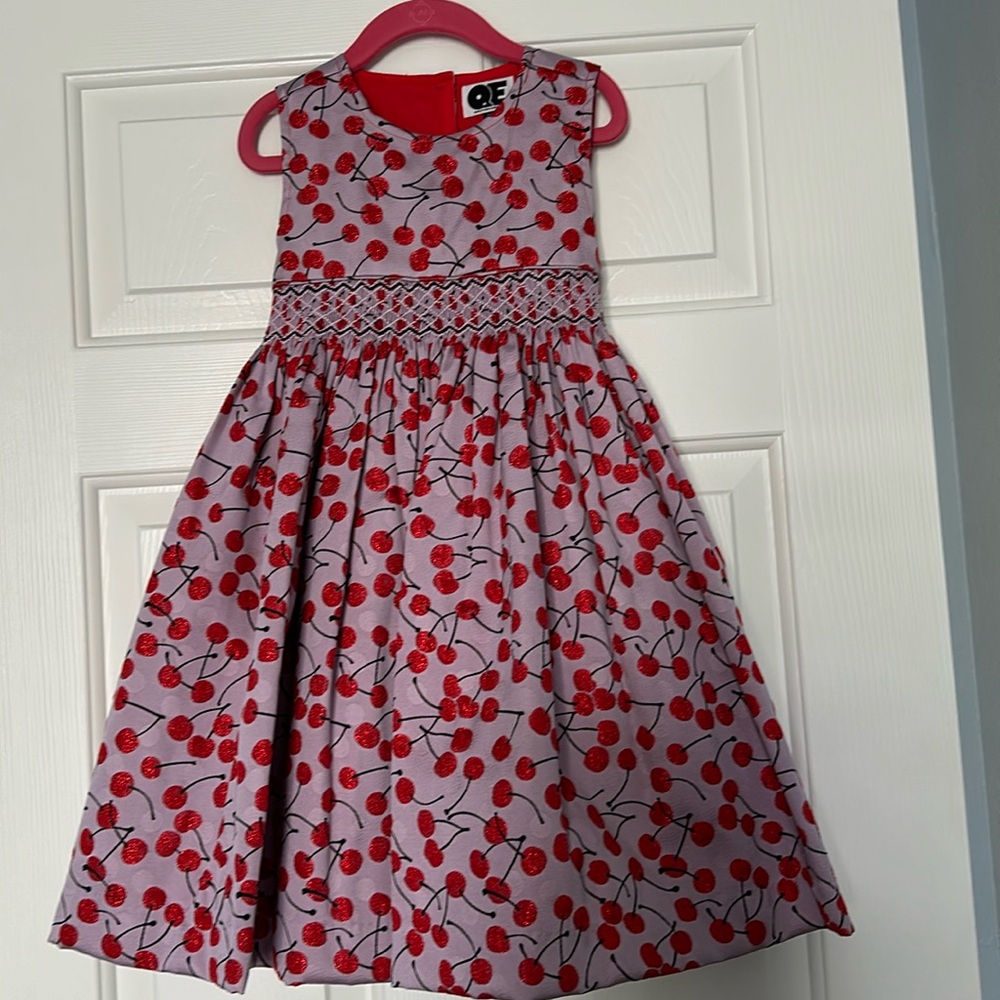 Girls QE cherry dress, like new condition